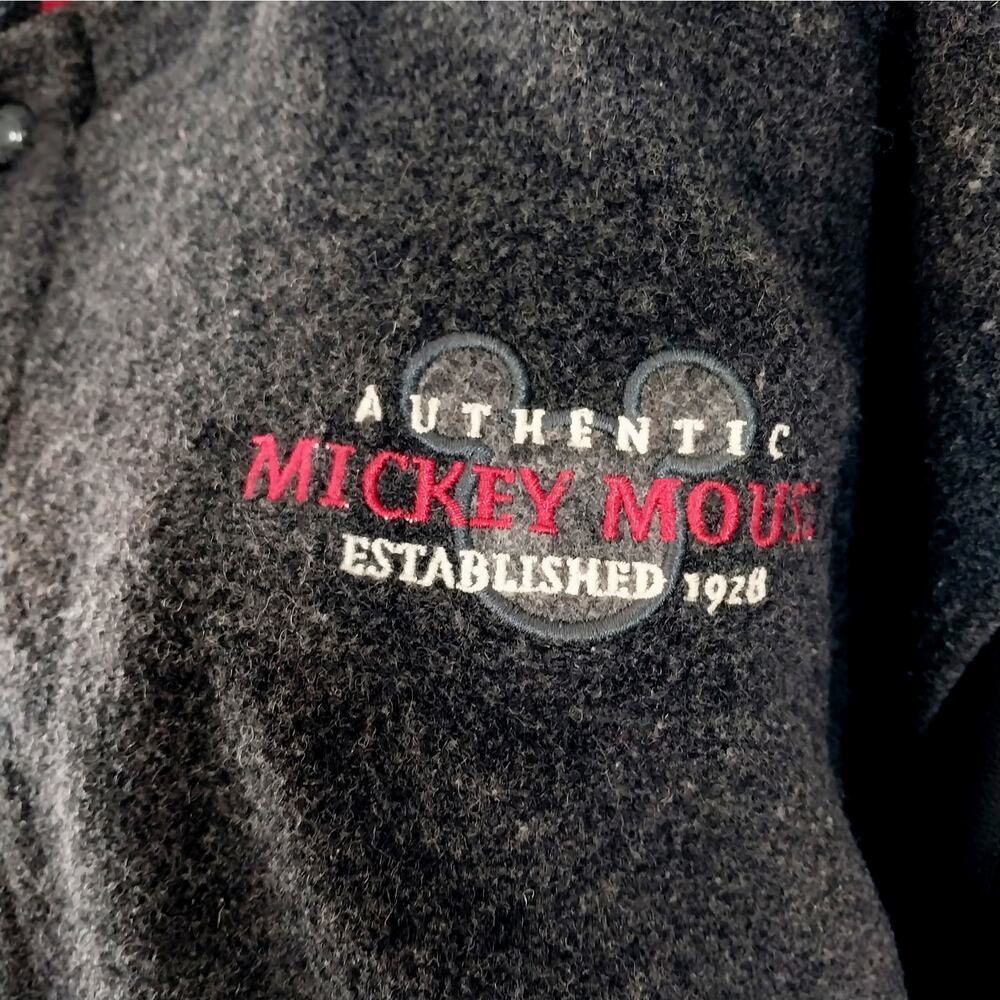 VINTAGE RARE MICKEY MOUSE! DISNEY STORE MICKEY VARSITY JACKET, RED & BLACK! SZ M - Picture 10 of 15
